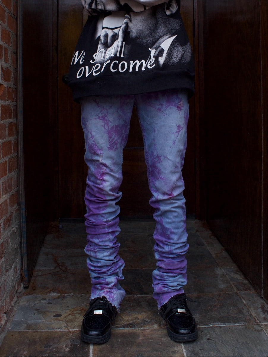 1 / 1 - Purple Marble Stacked Denim