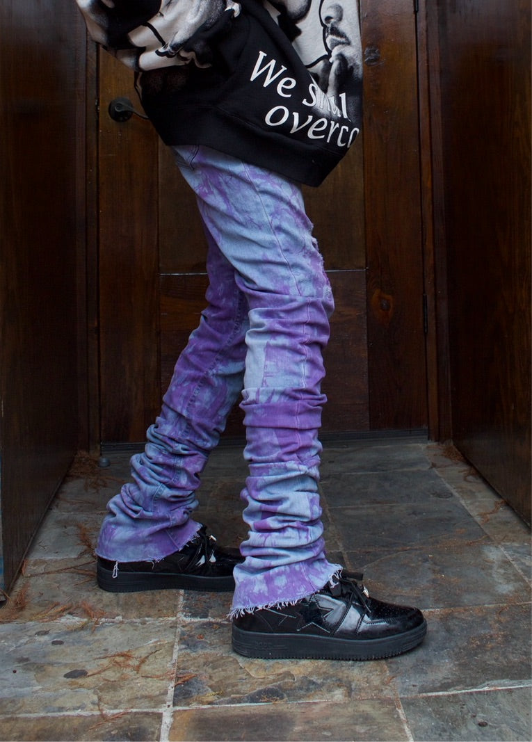 1 / 1 - Purple Marble Stacked Denim